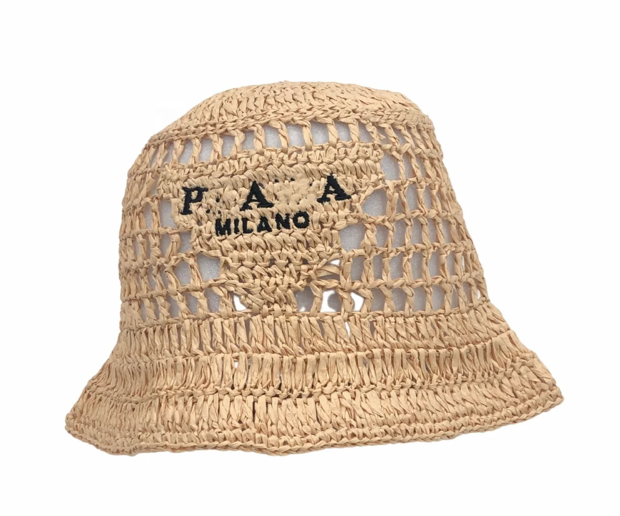 New Summer Design Hook Hat Rafi Straw Crocheted Fisherman Multicolor Beach Sun Visor Bucket Hat Hollow Hat