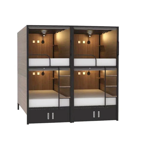 Solid Wood Twin Over Space Capsule Bunk Beds sleeping pods School Furniture