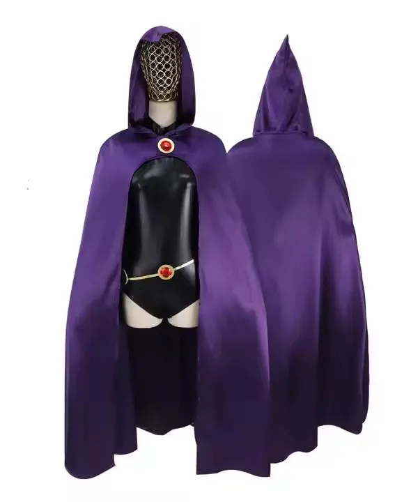 Adult Raven Cosplay Costume Deluxe Jumpsuit Cloak Suit Halloween Uniform adult-raven-costume