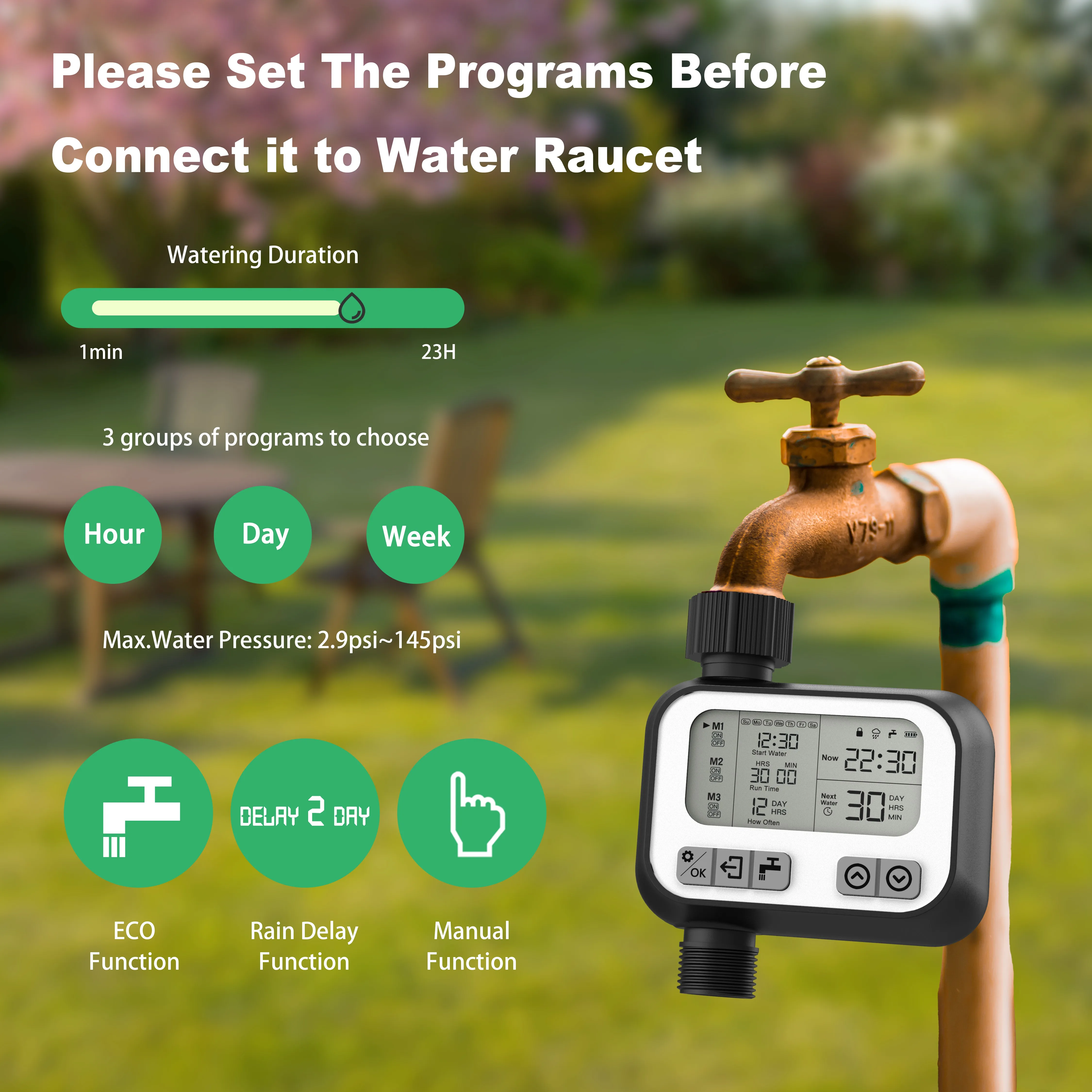 
Automatic watering timer digital garden water pump controller 