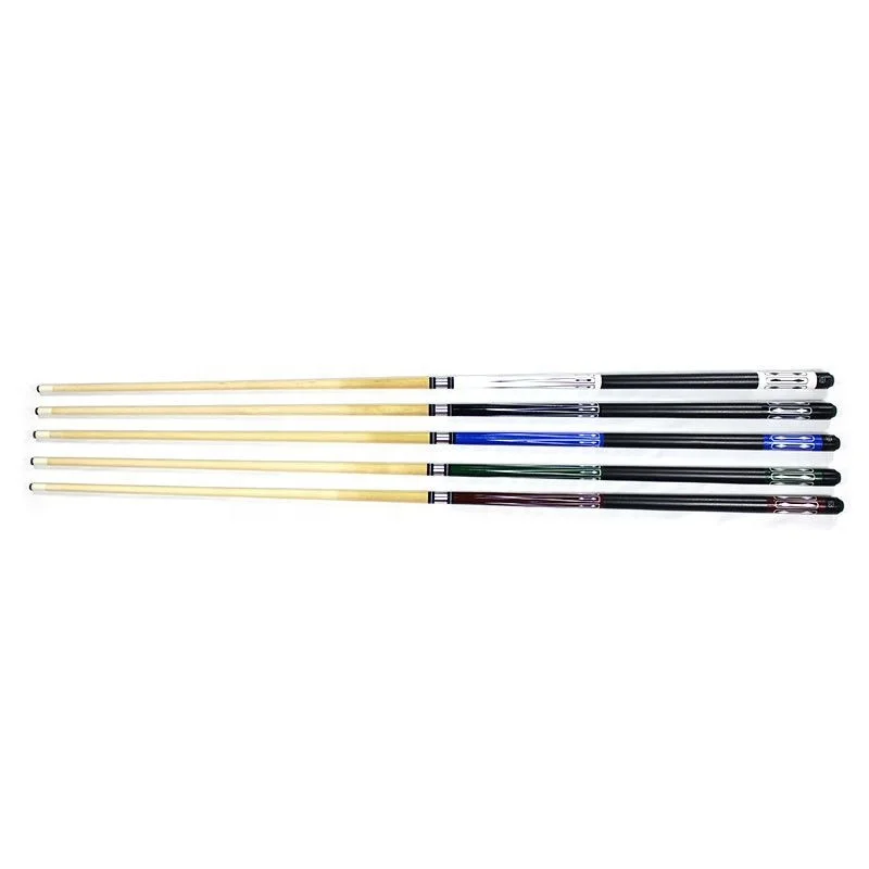 Ody Wholesale random choice mixed 57 inches billiard pool cue 13mm 2-PC Wooden Billiard cue stick with leather butt