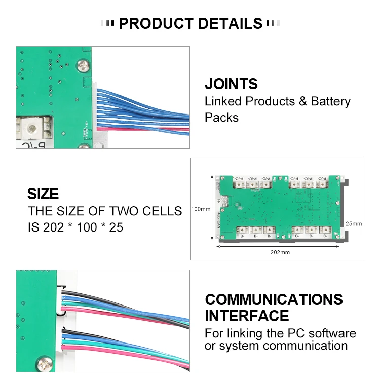 6s 7s 10s 15s 25s 150a 200a 36v 48v CAN/UART/RS485 .High power design.Connect to the PC software or App.