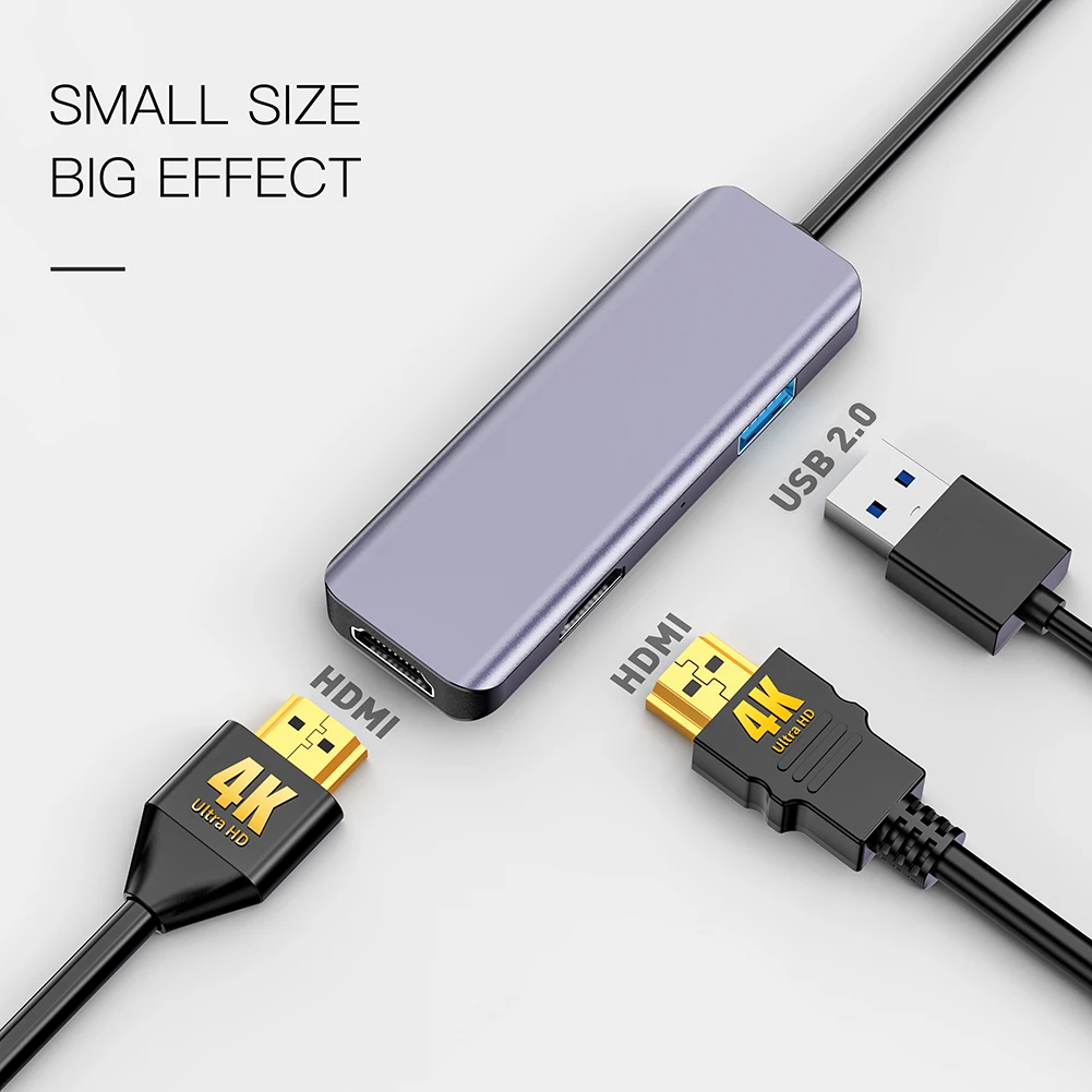 Triple display mini Docking station with dual monitor 4K for PC usb C Hub