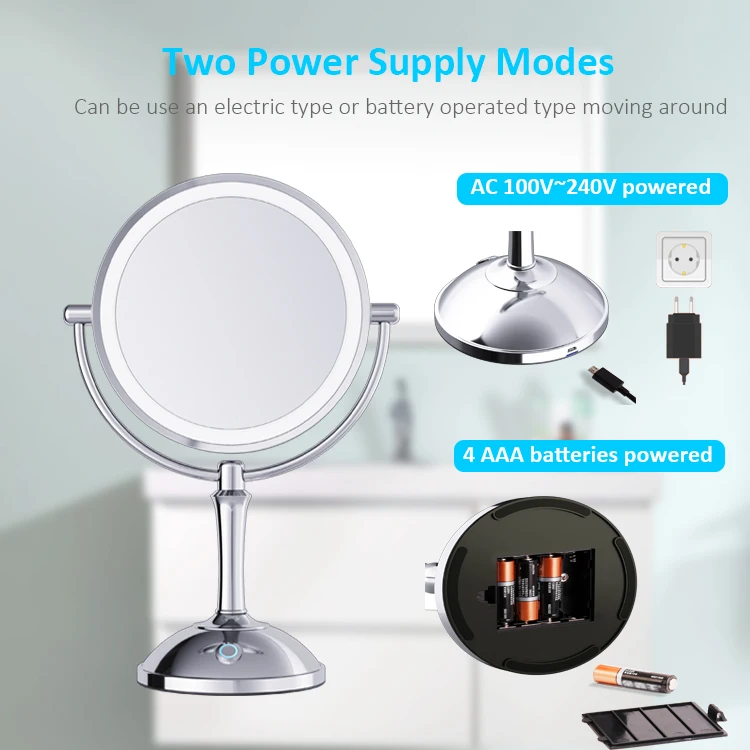 8 Inch Wholesale Metal Magnifying Standing Modern Dressing Table Cosmetic Mirror Made In China