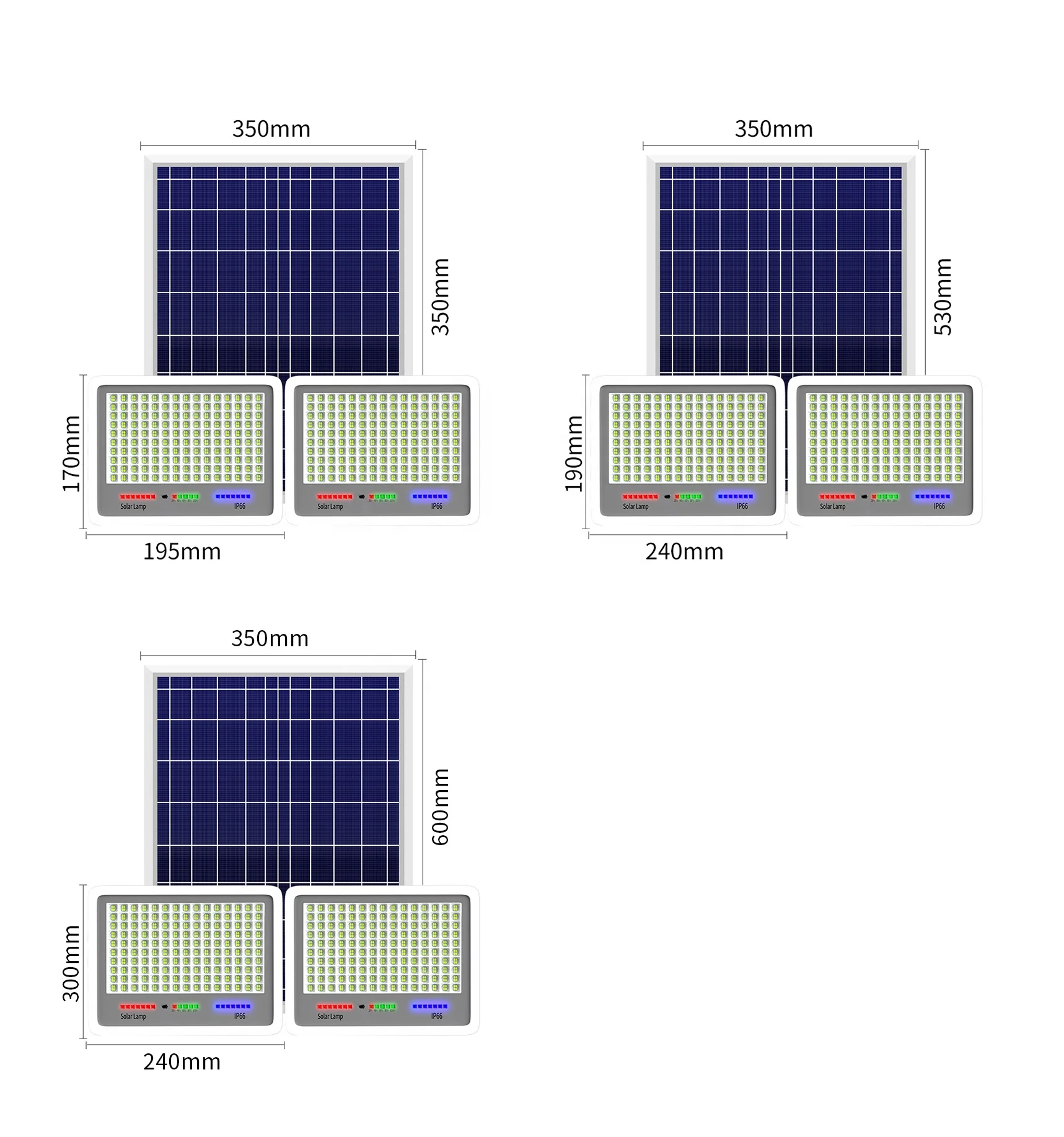 Outdoor Energy-saving 100W 200w 300w Solar Powered Led Solar Double Flood Light High Power With Remote Control