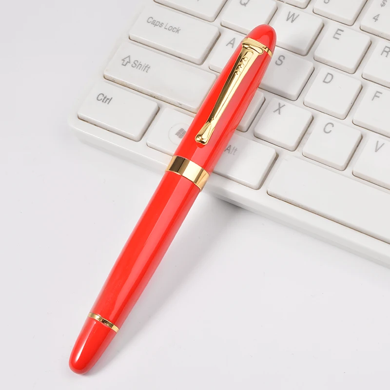 New Hot Wholesale Heavy Metal Fountain Pen Black Red High Grade Business Corporate Pen 0.5mm Nib Custom Logo Accepted