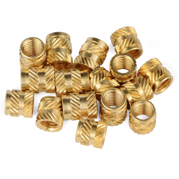 M2-M6 Brass Nut Inserts Knurled Earth Eight Twill Hot Melt Injection Moulding Nut Inlays Pre-buried Hot Pressing Nut