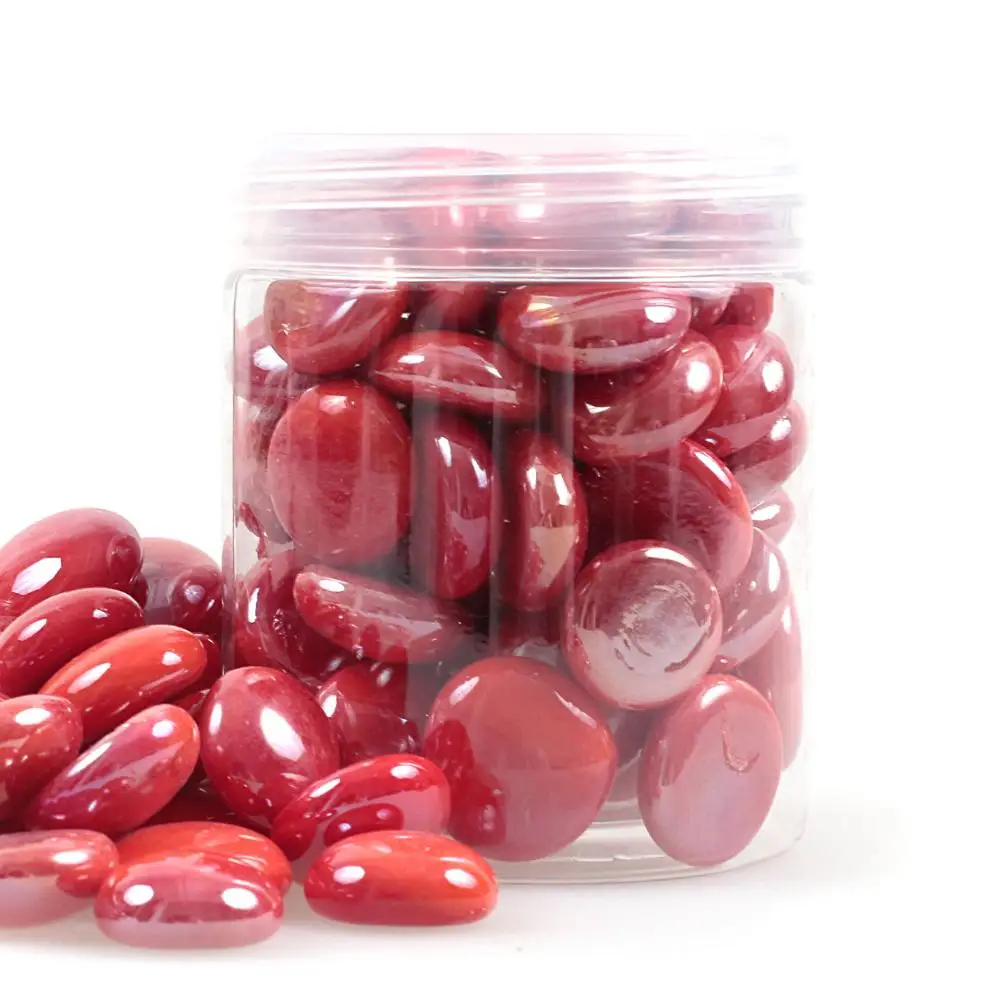 High Temperature Luster Decorative Fire Glass Beads Pebbles Stones for Garden Succluent  Decoration