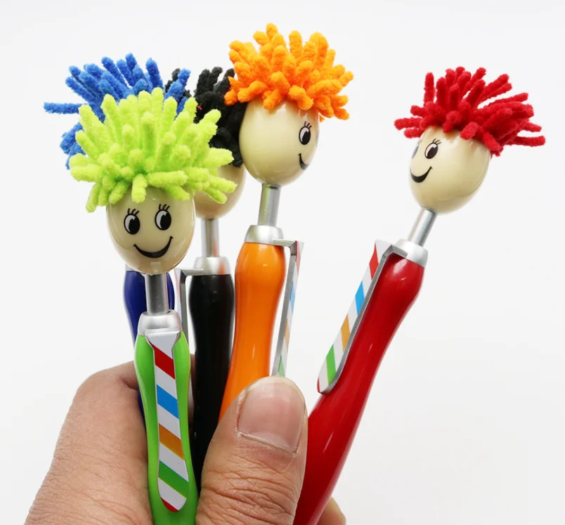 Mop Topper Screen Cleaning pen 2 in 1 Stylus Pen Doll head pen