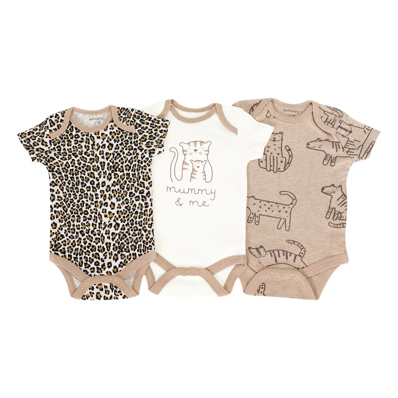3 Pcs/lot Unisex Summer Infant Newborn Jumpsuit Bamboo Sleepwear Baby Clothes Rompers Infant Wear Vendors For Baby Clothes
