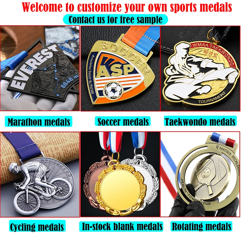 Souvenir Gifts Award Medal Manufacturer Customized Sports Medals 3D Swim Swimming Soccer Football Marathon Run Running Medal