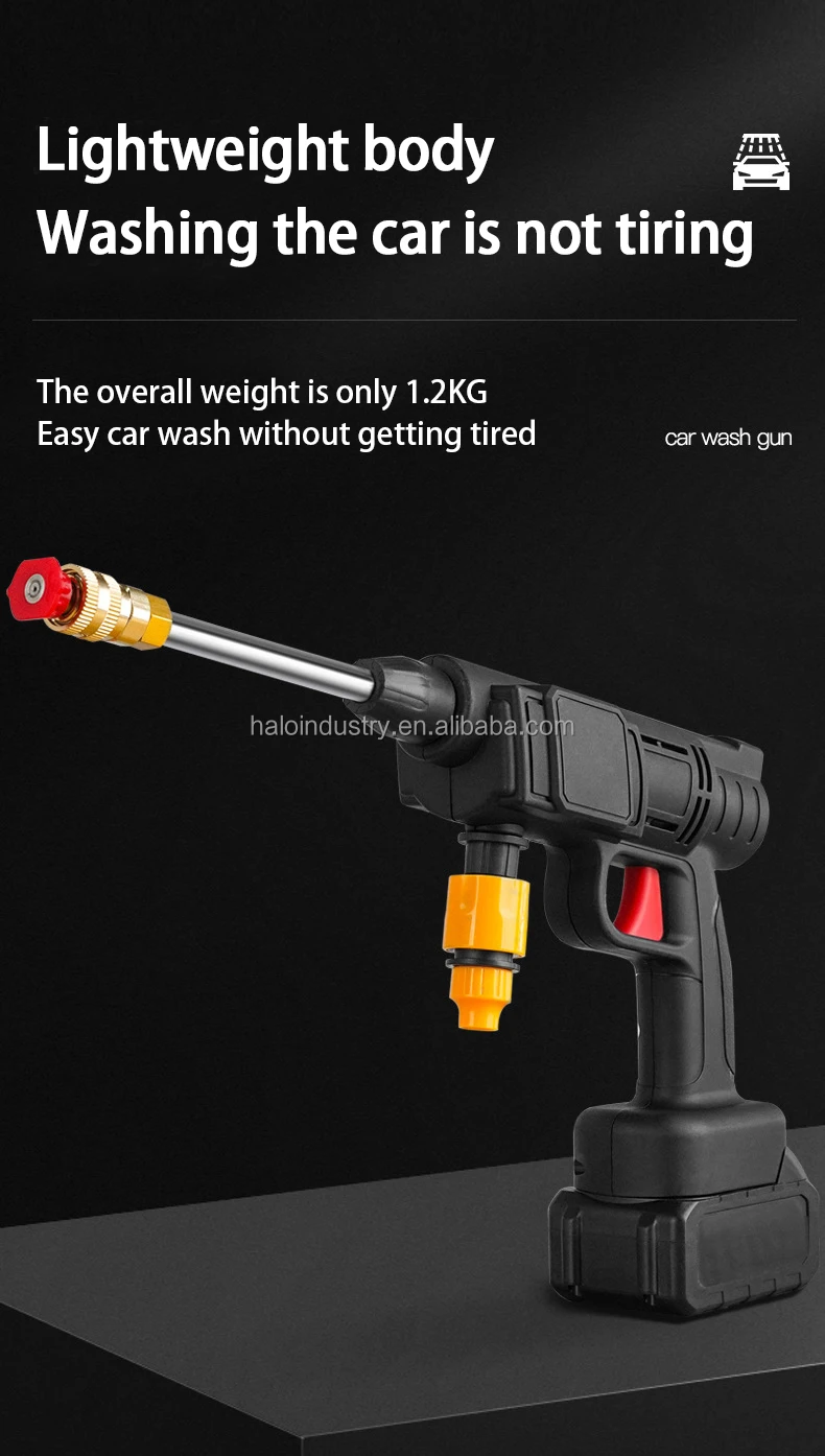 Portable Car Washer Cordless Pressure Washer Gun Battery Powered Power Cleaner Pressure Washer Foam Cannon - car wash Foam Gun