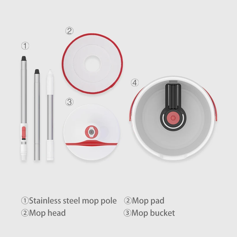 Jesun New Product Hot Sell Round Rotating Mop Floor Cleaning Magic 360 Spin Mop With Bucket