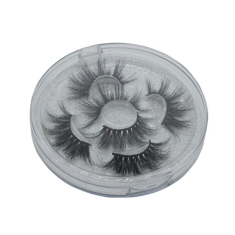 
3 Styles 3 Pairs 25mm 5D Thick Mink Eyelashes False Lashes with Flower Tray Boxes 