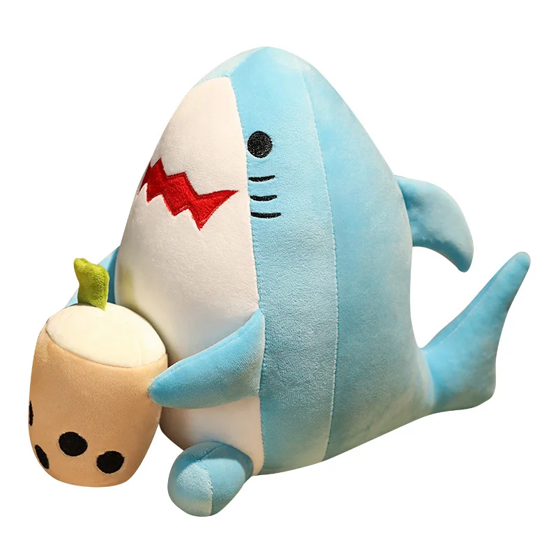 Kawaii milk tea cup Bear shark plush toy plush animal Cute pillow cup milk tea bobo plush doll