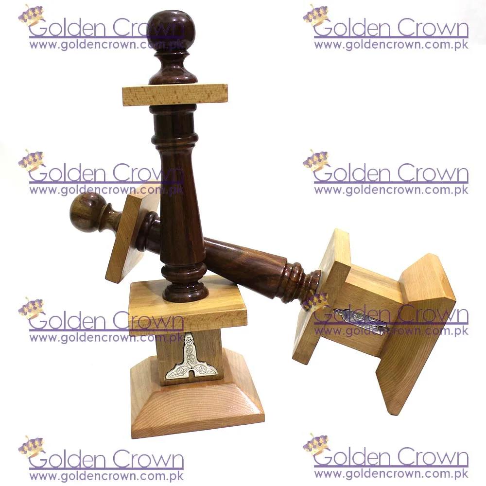 Masonic Wooden Column with Senior and Junior warden jewels | Masonic Column Supplier