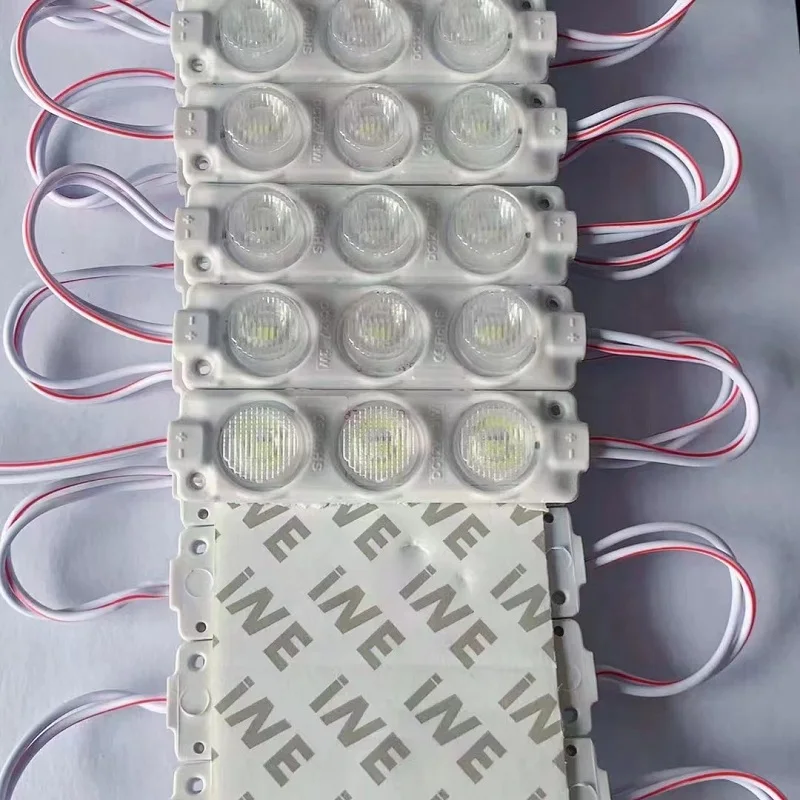 High Brightness 12V 3 leds module 3W Ultrasonic Injection led modules with lens SMD 3030 led module light