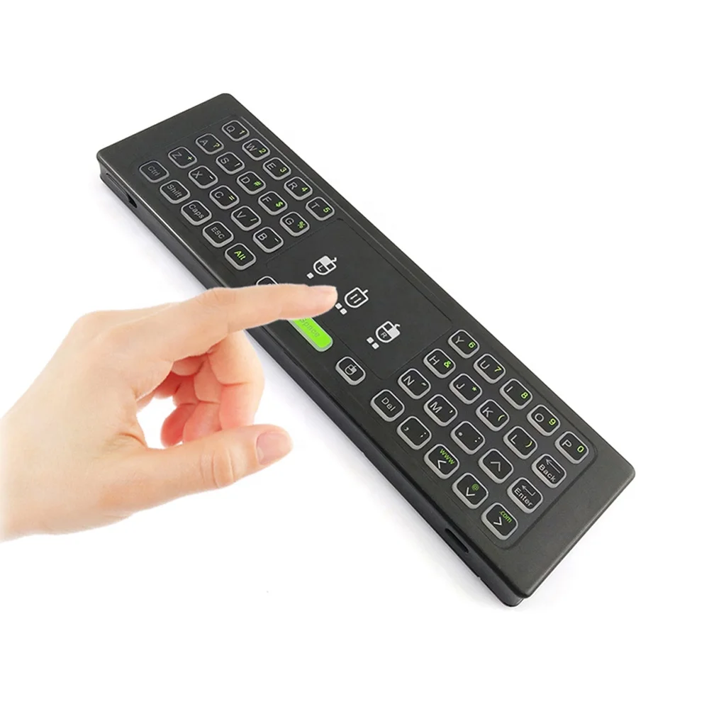 TZ16 2.4G IR Learning Three Color Backlit 3-axis Keyboard Mini Touchpad Air Mouse Remote Control  for smart tv android box
