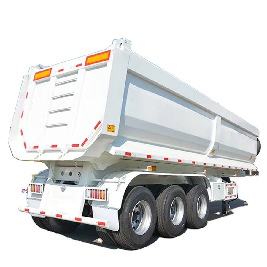 High Quality Customized New 3 Axl Hydraulic Rear End Dump Semitrailer Tipper Semi Trailer For Loading Sand Stone Mining Trailer