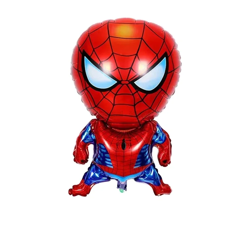 Shanghai Spider Man Super Hero Foil Balloon Cartoon Character Hand Stick Super Man Captain Bat Helium Globo Kidsrty Decoration