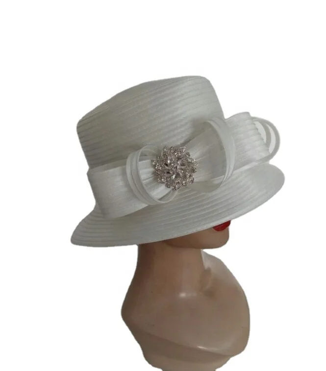 Элегантная белая шляпа с широкими полями для торжественных вечеринок, Женская церковная шляпа, оптовая продажа, новинка, элегантные женские шляпы на День Матери