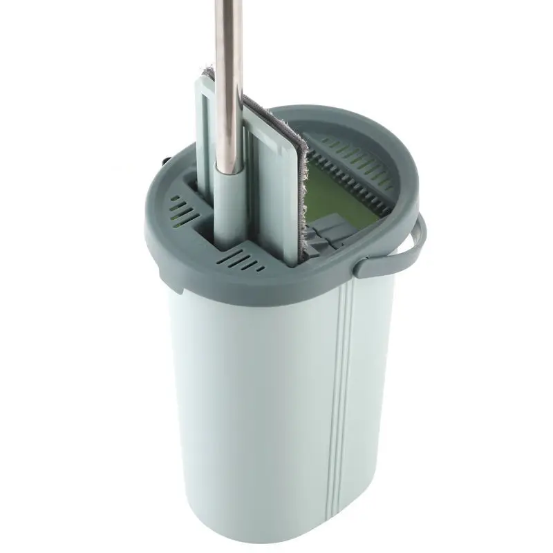 Flat Mop With Bucket Free Hand 360 Rotating Washing Lazy Mop
