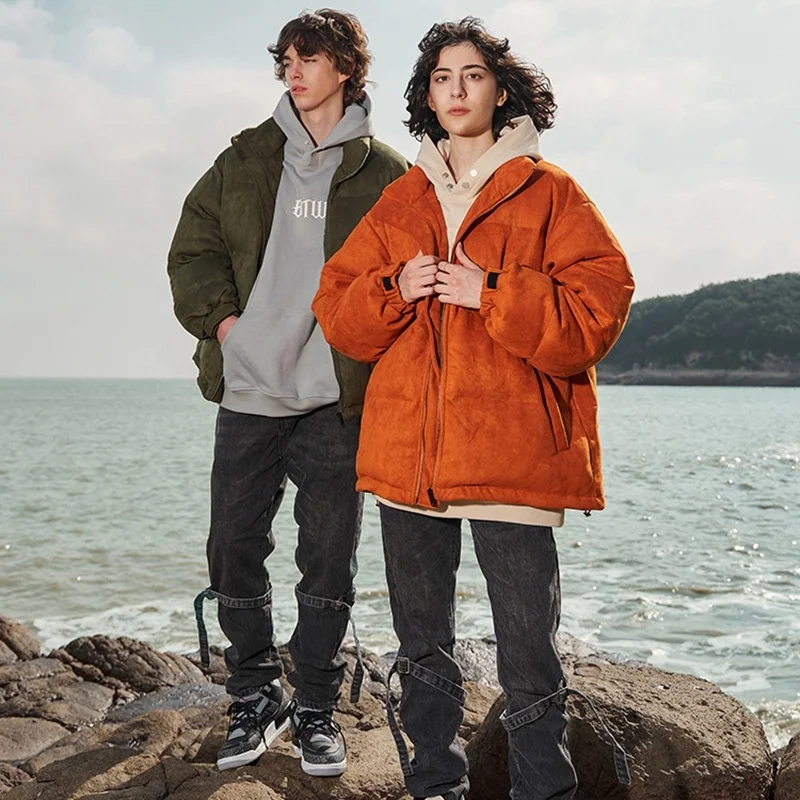 2022 Winter Outdoor Warm Suede Padded Down Puffer Jacket Unisex