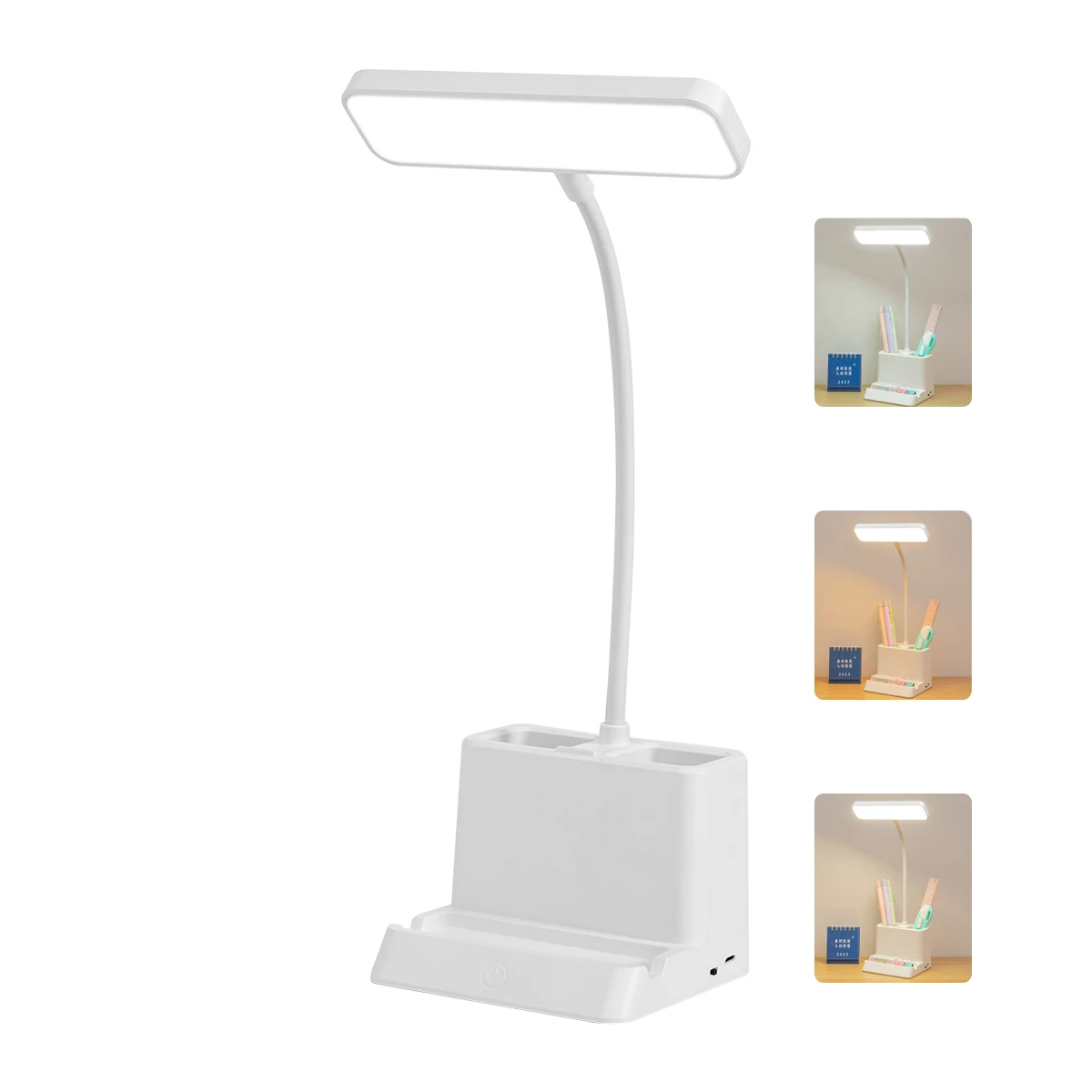 LED Desk Lamps Touch Table Lights with Pen Container Case with Phone Holder Night Light for Study Reading Lamp