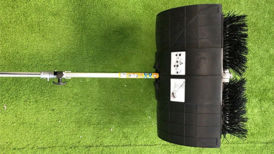 Two stroke lawn sweeper portable gasoline power football field tennis court artificial grass cleaning equipment Snow sweeper