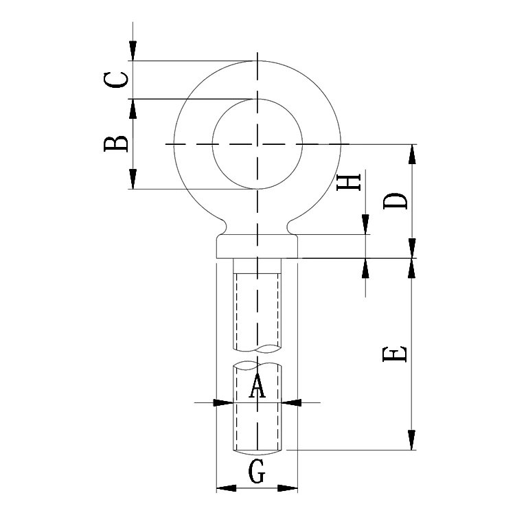 BSW thread metric coarse thread long shank dynamo eye bolts