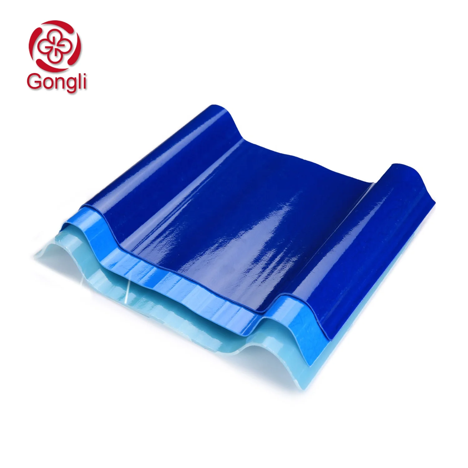 Кровельные листы, черепица, обычная черепица, Обычный лист, прозрачный гофрированный пластик FRP, рулонный, с защитой от УФ-лучей, Gongli -FRP1