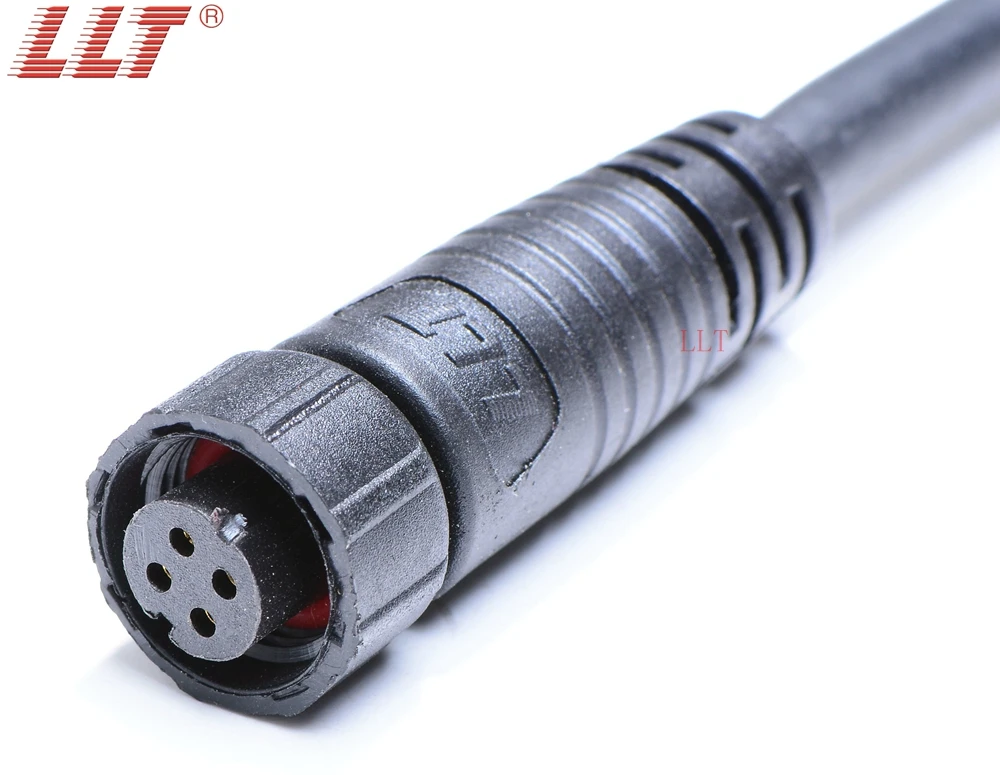 4pin waterproof plug panel mount connector circular  M12  led cable llt 4 5 6 7 8 2 3 2+2  Pin IP68 connector