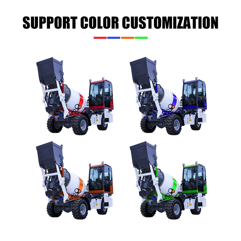 Compact Self Loading Concrete Pan Mixer 0.7 Cbm Self Loading Concrete Mixer Truck