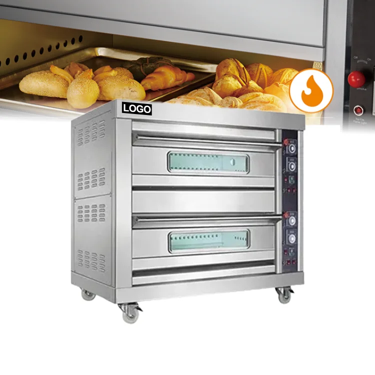 industry wholesale for bread baking european style 4 trays 2 decks triple deck commercial gas electric deck oven