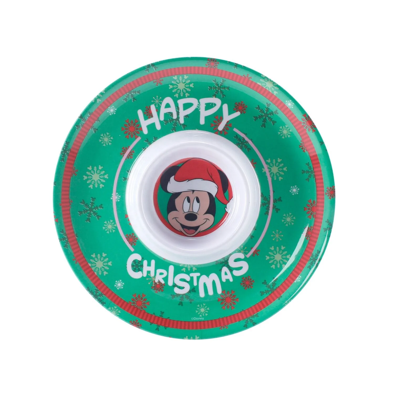 12 inch round kids melamine serving plate set snacks plates Christmas melamine chip and dip plates