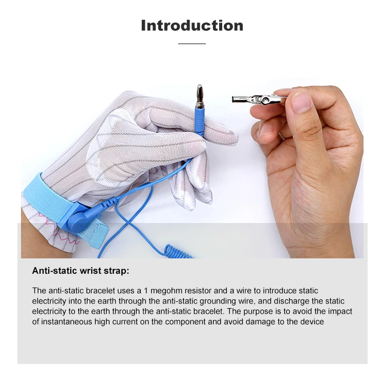 Custom ESD Wrist Wtrap Elastic Anti Static Adjustable Wrist Band Anti-static Bracelets Antistatic Grounding Cord ESD Wrist Strap