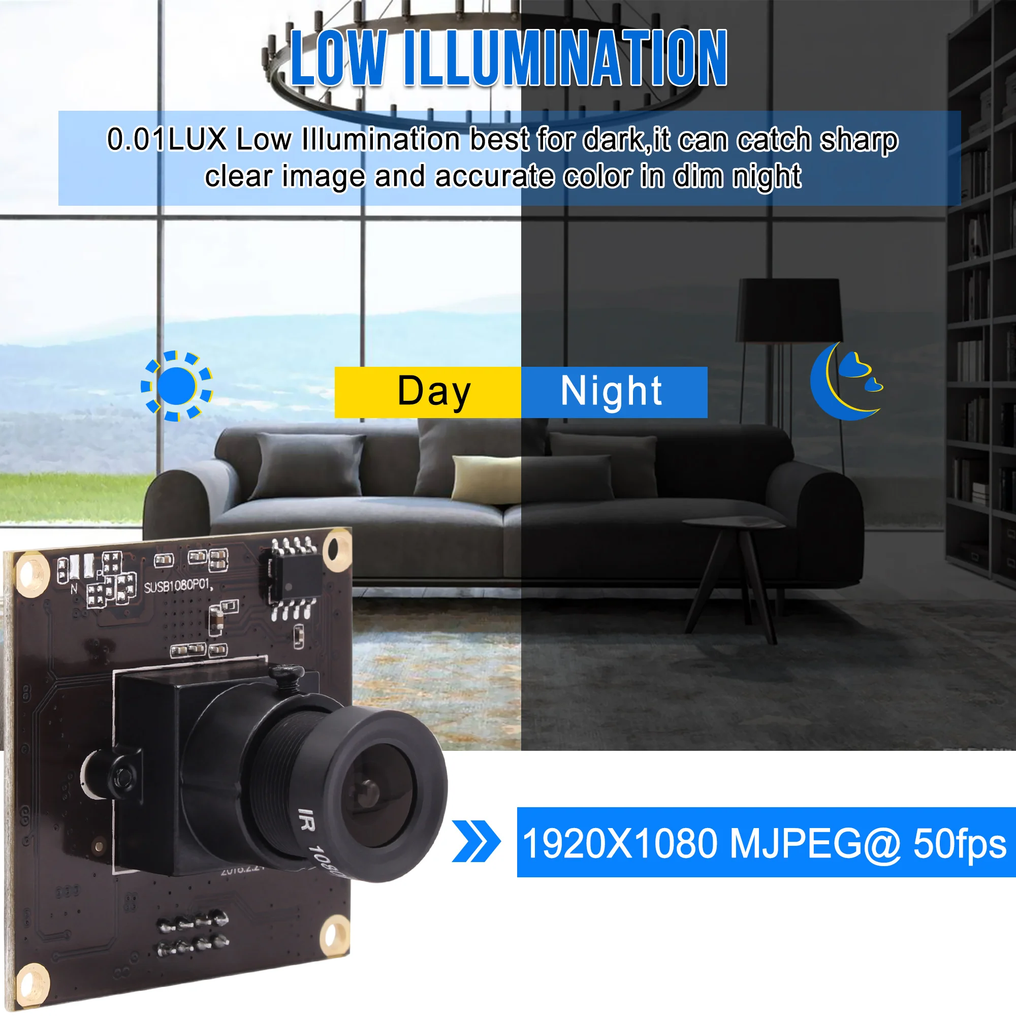 ELP 1920*1080 MJPEG 50fps SONY IMX291 Full HD 2megapixel USB3.0 Camera Module for Industrial Machine Vision