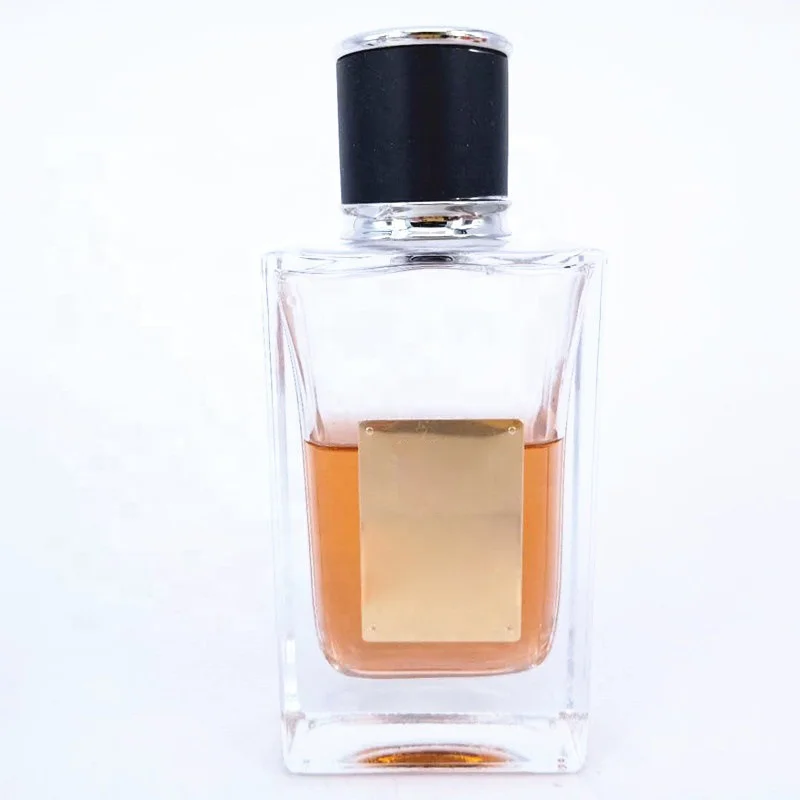 High Quality Soda-lime 100ml Perfume Glass Bottle Perfume Spray Glass Bottle 100 ml Glass Perfume Bottle Square with spray pump
