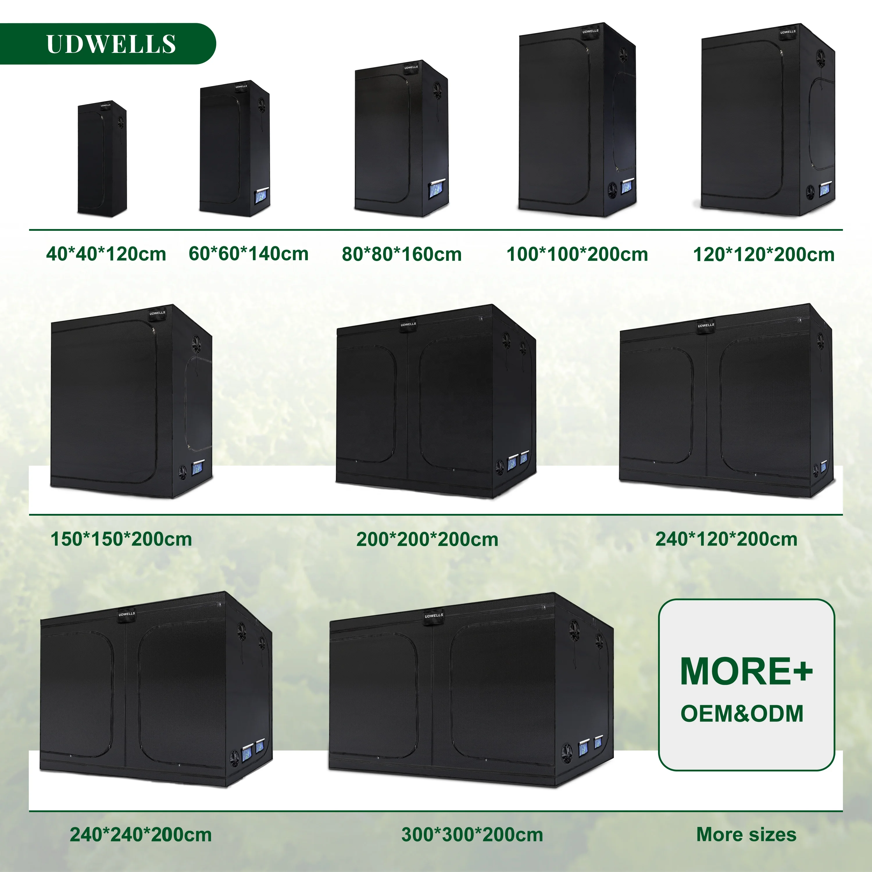  UDWELLS 300x300x200 120x120x80 10x10 огромный 1680D прочный Майларовый комнатный растительный