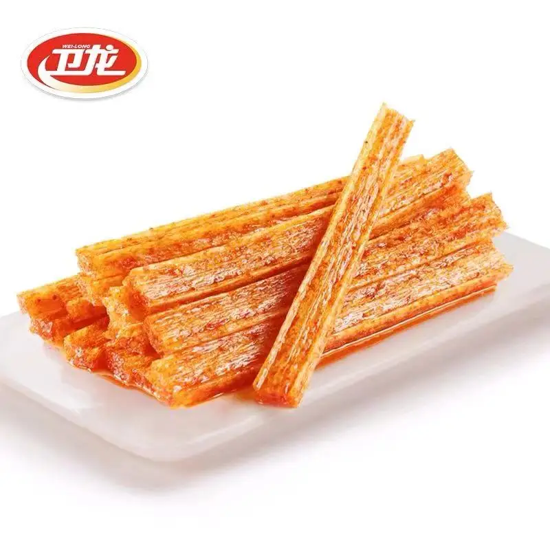 Wholesale Famous Chinese weilong snack Spicy cheap Strip Gluten Snack Hot Spicy Gluten Spicy china Snack Food