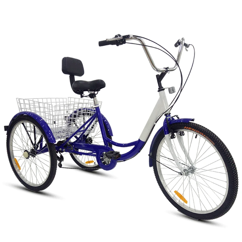 In stock supply human tricycle elderly pedal tri-wheel bike elderly recreational vehicle variable speed tricycle