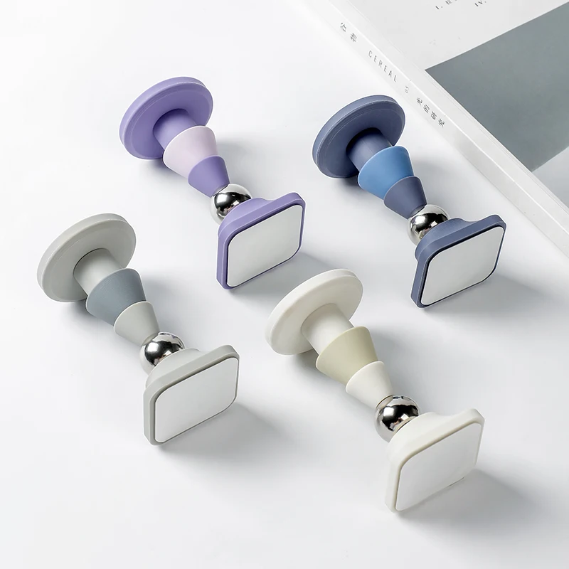Best selling Silicone 4 color magnetic door suction prevent wall reusable Mute door stop Easy Installation door stopper