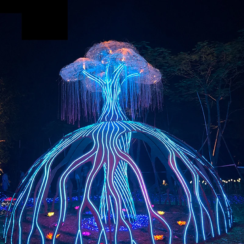 Christmas Decorative Lightings Street Tree of Life LED Motif Lights Decorations New Year Festival Waterproof Holiday Outdoors