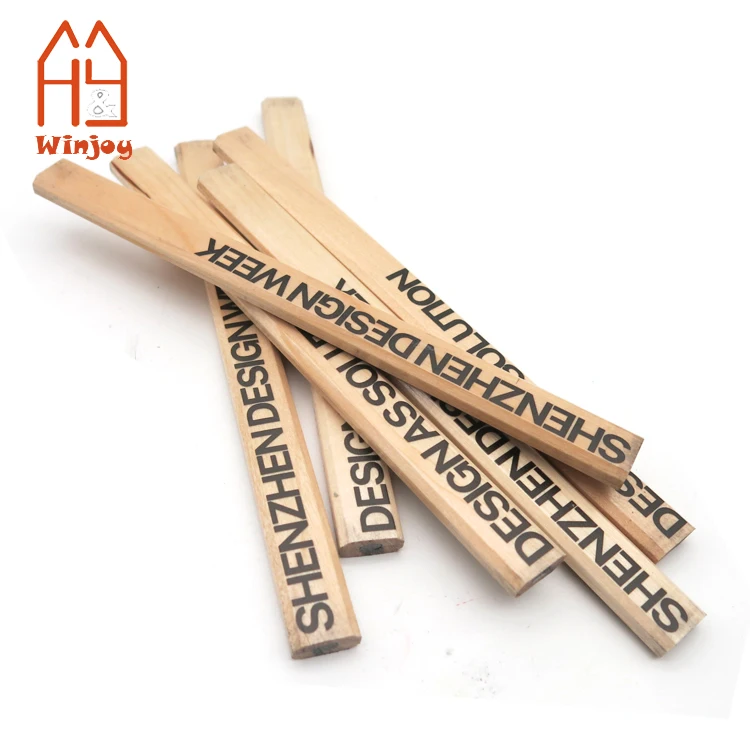Custom Logo Printing Nature Color Carpenter Pencils 2# Lead Bulk Wholesale Lot Promotional Pencil Gifts