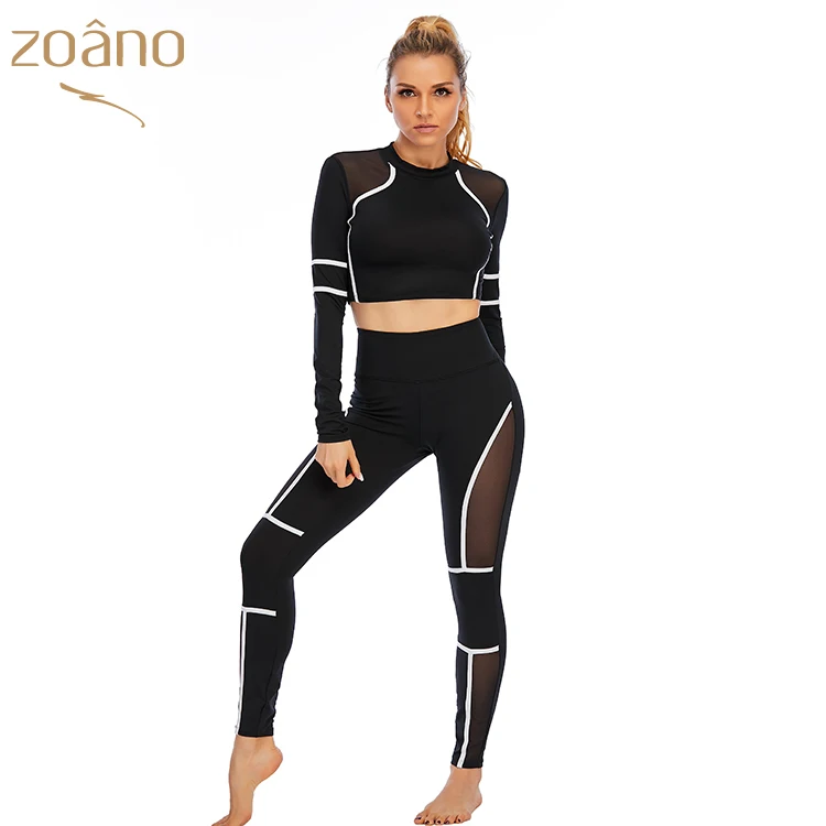Workout Sport Clothing Top And Leggings Sets Fitness Wear Custom Color Suit for Women Long Sleeved Clothes Women Yoga Set