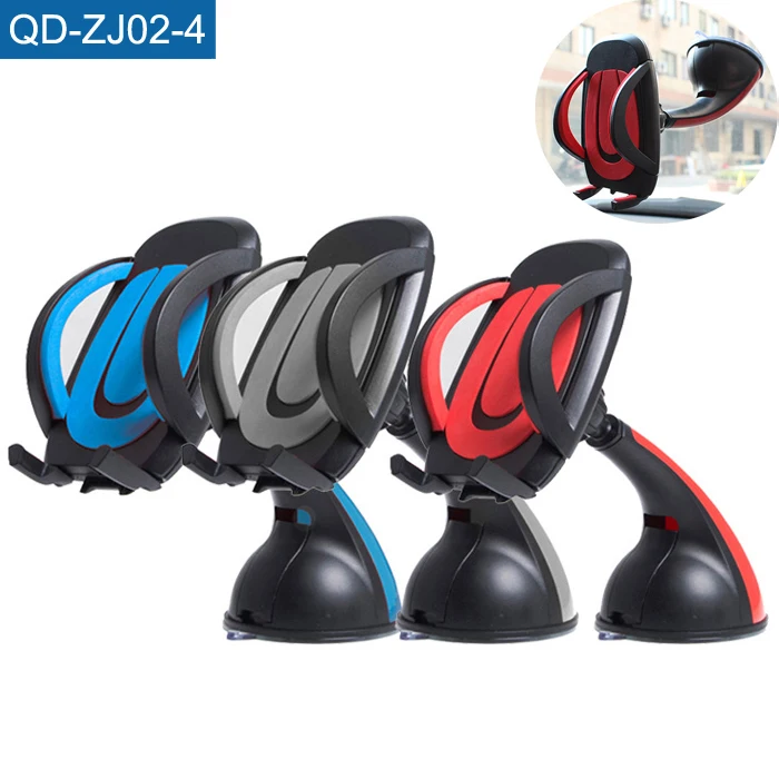Practical Suction Base Car Phone Clamp 360 Degree Rotatable Windshield Phone Holder Shockproof GPS Bracket
