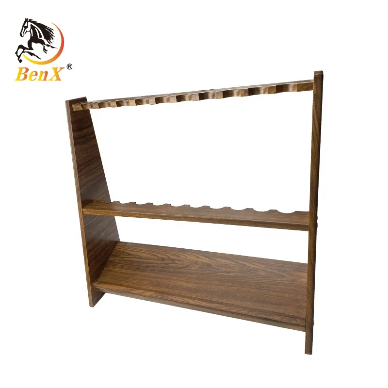 BenX 10-Hole Trapezoid MDF Material Standing Cue Rack Multi-Color Pool Cue Holder for Snooker & Billiard Balls