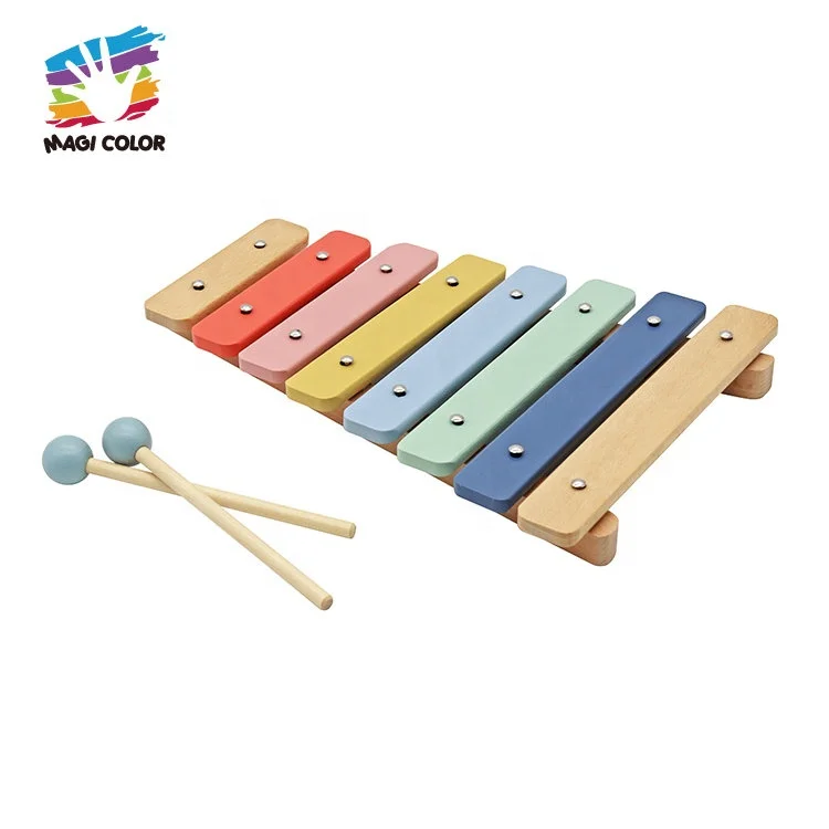 Popular Kids Music Early Learning Colorful Wooden Xylophone Toy With 8 Notes W07C099