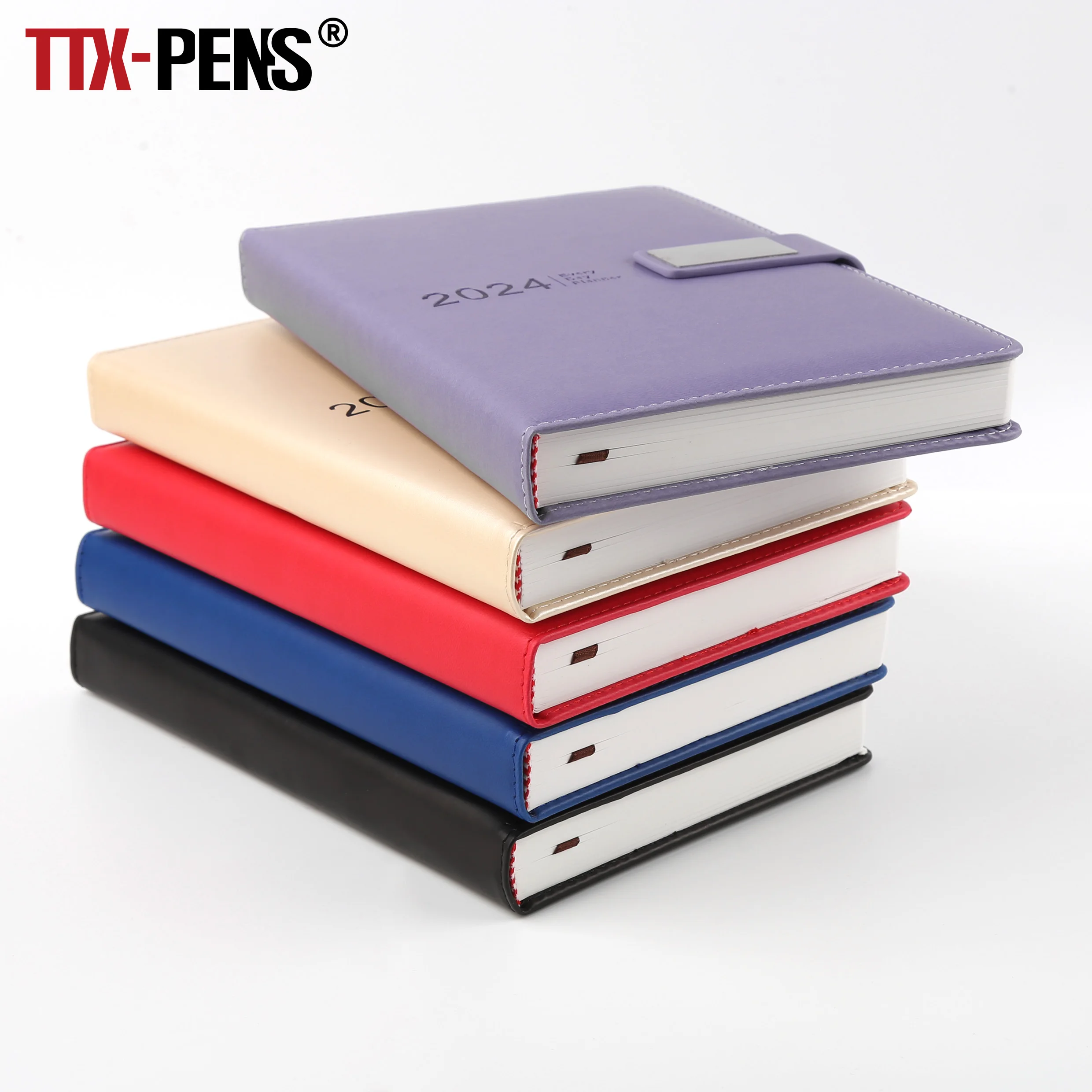 TTX Christmas Giveaways Custom Logo A5 Format Pu Vegan Leather Journal Notebook