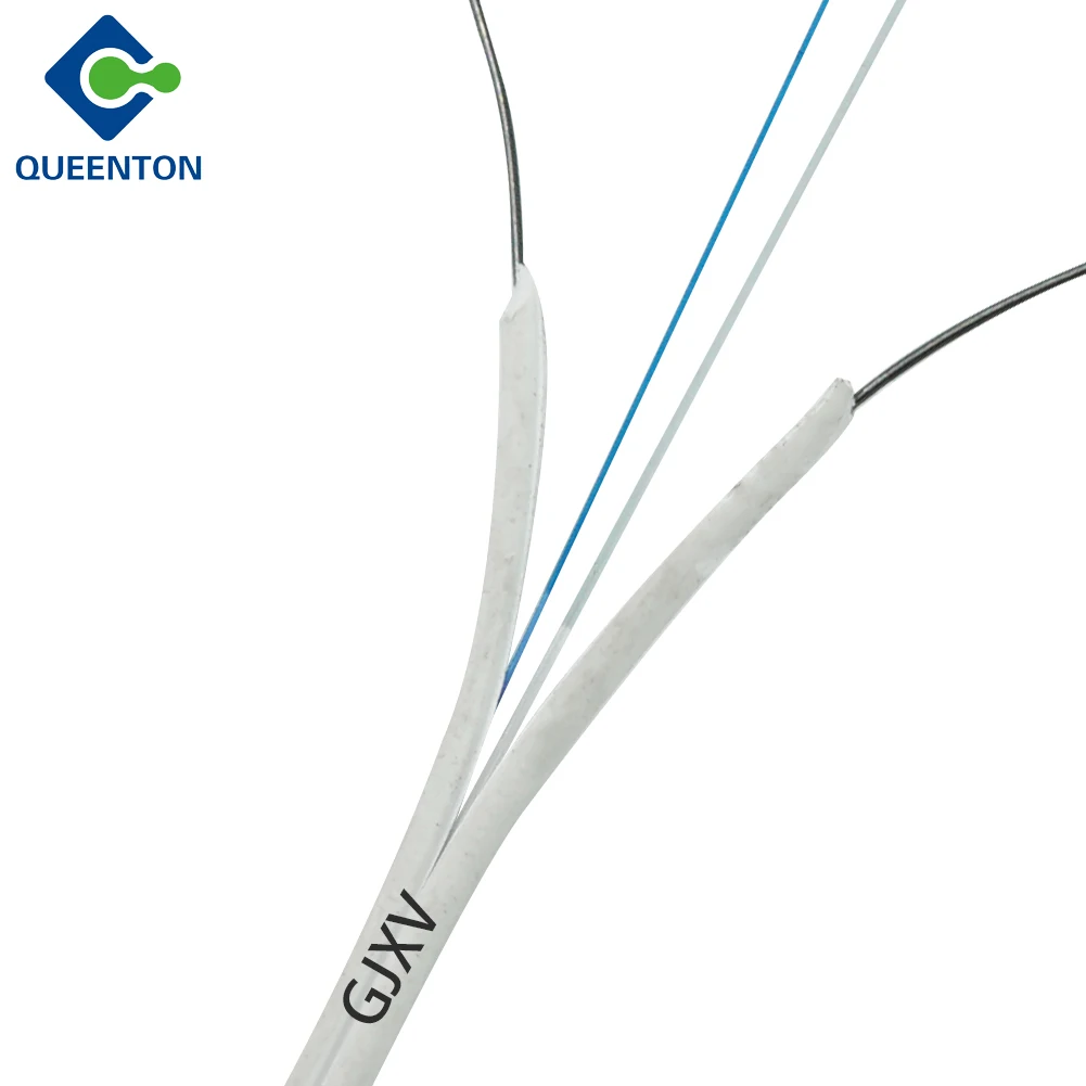 Single Mode Fiber Optic Cable GJXV 2/4/6/8/12 Cores G657A Indoor Fiber Optic FTTH Optical Fiber Drop Cable